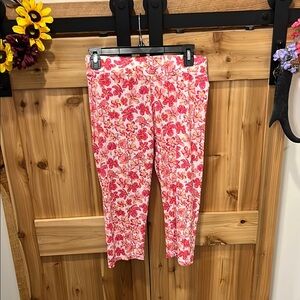Simply Southern Pink Floral Leggings - Mid Calf